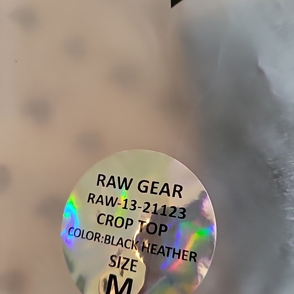 NWT Rawgear Strapback Crop Top Size Medium Color Black Heather. - Picture 7 of 7